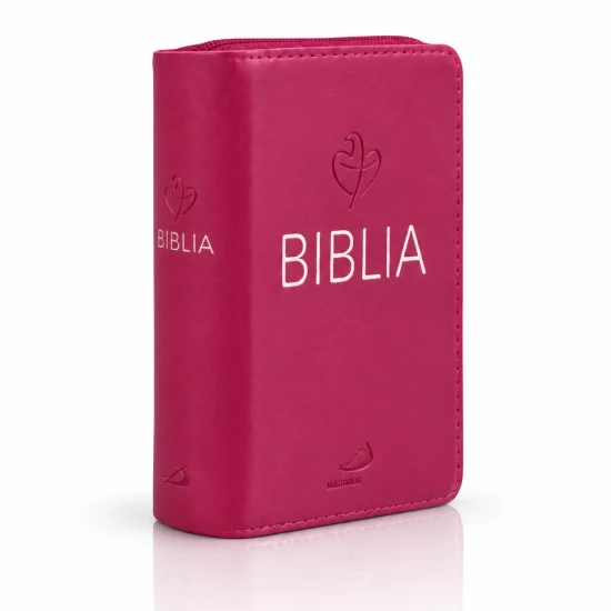 Biblia Tabor w malinowej oprawie z zamkiem