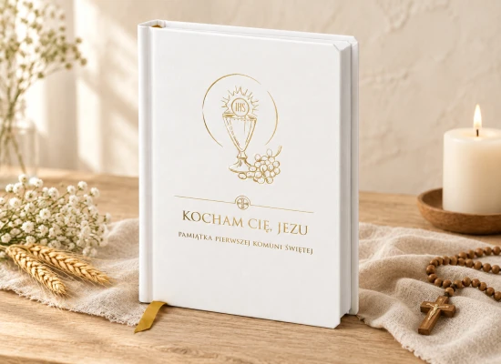 Modlitewnik komunijny Kocham Cię Jezu - biały