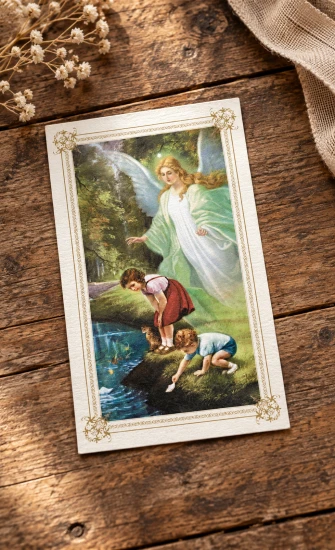 Chłopiec puszcza papierową łódkę, a dziewczynka obserwuje wodę.