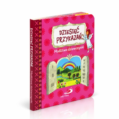 Kartonowa książeczka przedstawia Dziesięć przykazań w wersji przygotowanej dla dziewczynki.