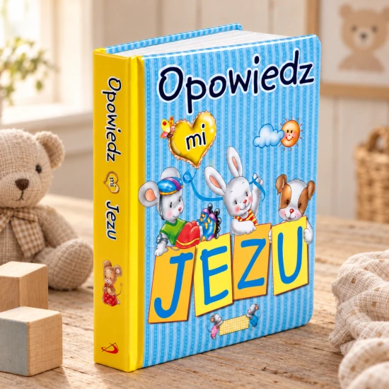 Twarda oprawa z gąbką ma zaokrąglone narożniki i jest wygodna dla dzieci.