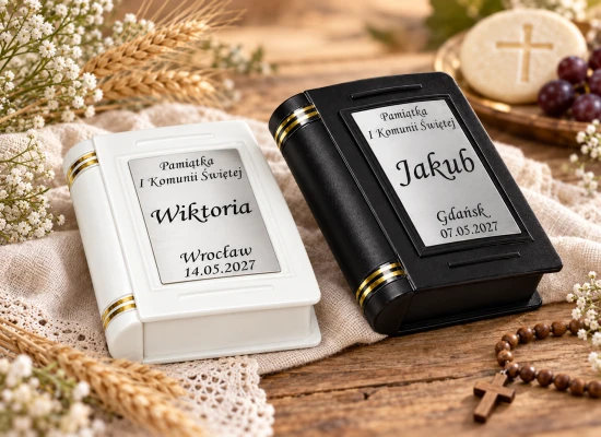 Zdjęcie przedstawia przykładową personalizację na Pierwszą Komunię Świętą.