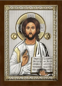 Obrazek srebrny  IKONA Jezus Chrystus [rozmiar do wyboru]