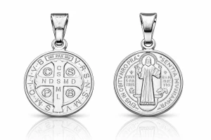 Srebrny medalion św. Benedykta – próba 925, 3,9g