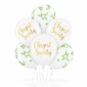 Balony na Chrzest Święty „Eukaliptus” – zestaw 6 sztuk