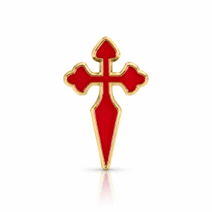 Metalowa przypinka Krzyż św. Jakuba – 2 cm