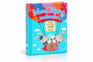 Modlitwy Malucha – książka z grawerowaną dedykacją – pamiątka Chrztu 