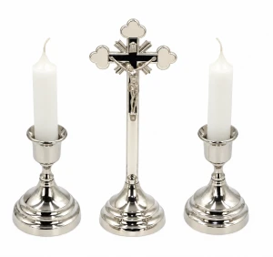 Komplet kolędowy metalowy tradycyjny - srebrny 19cm 