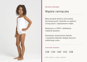 Bielizna komunijna dziewczęca Komplet komunijny 100% bawełna