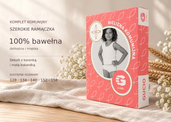 Bielizna komunijna - szerokie ramiączka