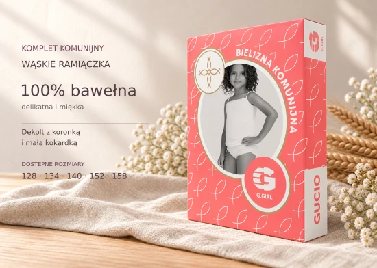 Bielizna komunijna - wąskie ramiączka