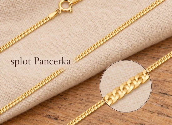 Krzyżyk z łańcuszkiem typu Pancerka