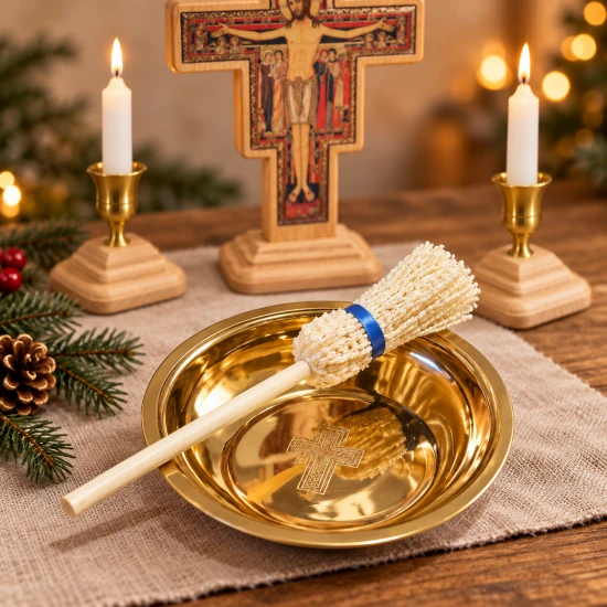 Komplet kolędowy 2w1 - San Damiano na drewnie bukowym