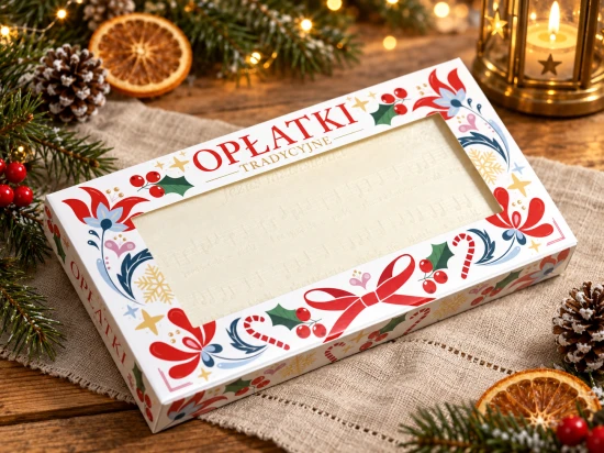 Opłatek wigilijny - 10 dużych opłatków w kartoniku - edycja świąteczna