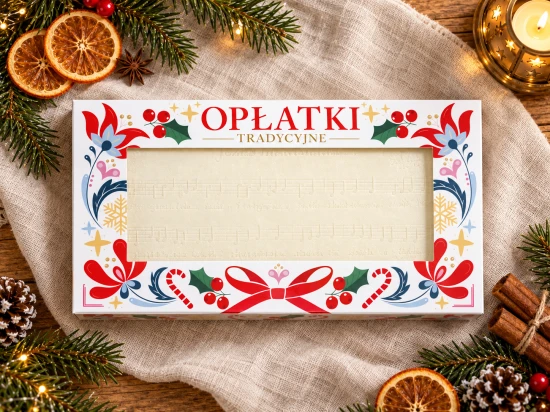 Opłatek wigilijny - 10 dużych opłatków w kartoniku - edycja świąteczna