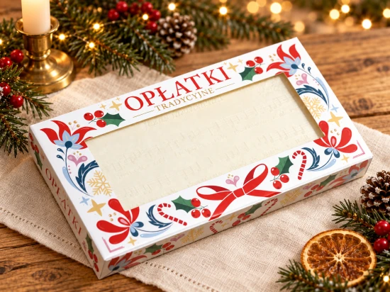 Opłatek wigilijny - 10 dużych opłatków w kartoniku - edycja świąteczna