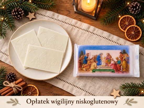 Opłatek wigilijny niskoglutenowy – 3 sztuki w paczce (poniżej 20 ppm)