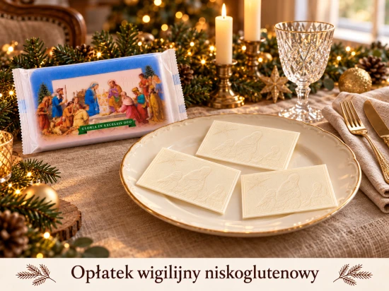 Opłatek wigilijny niskoglutenowy – 3 sztuki w paczce (poniżej 20 ppm)