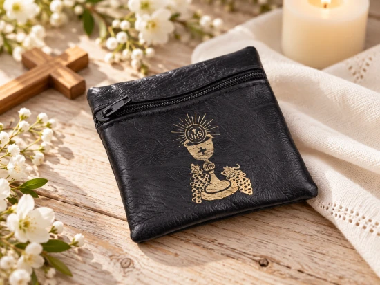 Etui na różaniec 8 × 8 cm – kompaktowe, idealne do kieszeni i torebki.