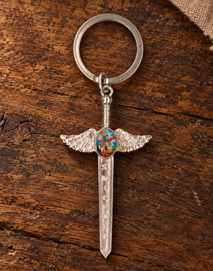 Brelok do kluczy Święty Michał Archanioł – miecz 7cm