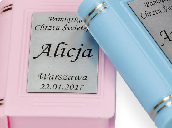 Pudełko na różaniec z imieniem, datą