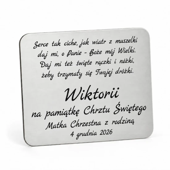 Dedykacja na tabliczce - Marck Script