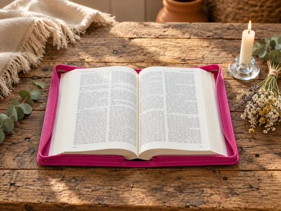 Biblia z kolorową wkładką, oprawa różowa