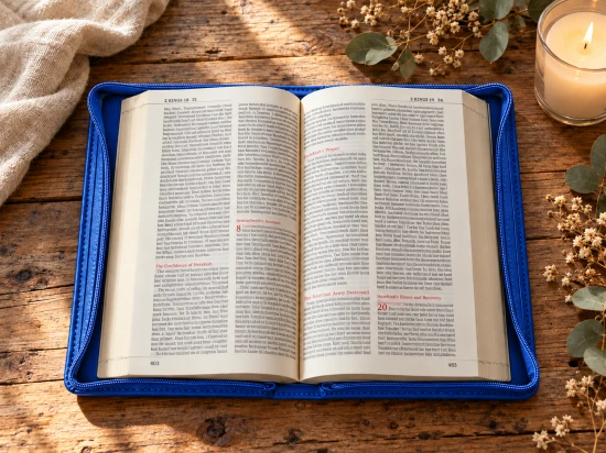 Biblia z kolorową wkładką, oprawa błękitna