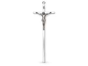 Krzyż metalowy w kolorze srebrnym – nikiel, wybór rozmiaru (8 cm / 13 cm / 20 cm)