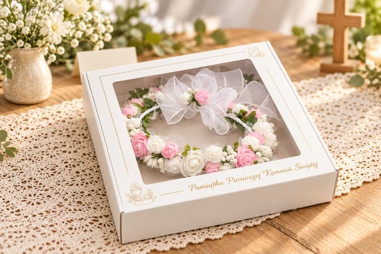 Różowo-białe różyczki tworzą romantyczną, bardzo elegancką kompozycję.