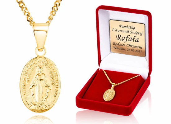 Elegancki zestaw biżuterii sakralnej wykonany ze srebra próby 925,