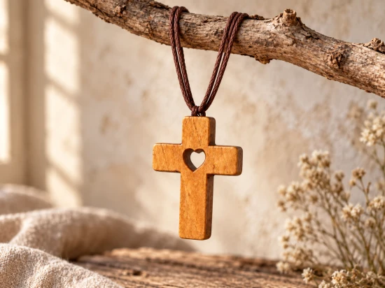 Krzyżyk drewniany z rzemykiem – symbol wiary i prostoty