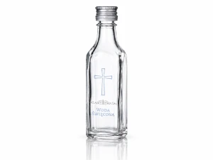 Buteleczka na wodę święconą z krzyżem – szklana 50 ml