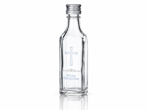Buteleczka na wodę święconą z krzyżem – szklana 50 ml