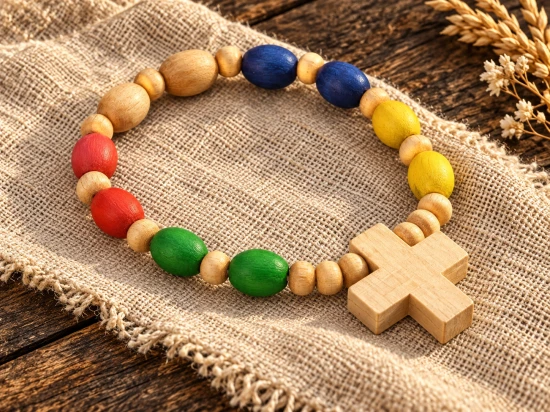 Różaniec drewniany na rękę – bransoletka