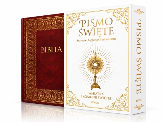 Biblia Domowa jako pamiątka I Komunii Świętej w etui