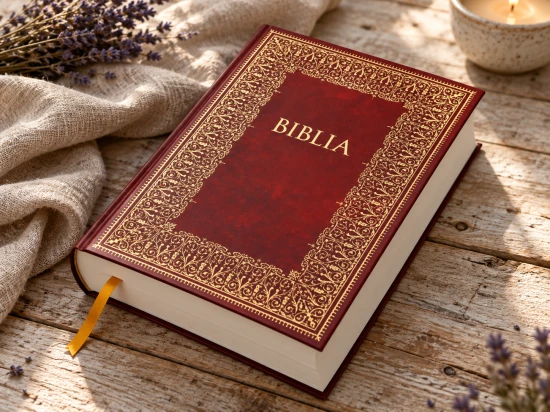 Biblia Domowa jako pamiątka I Komunii Świętej w etui