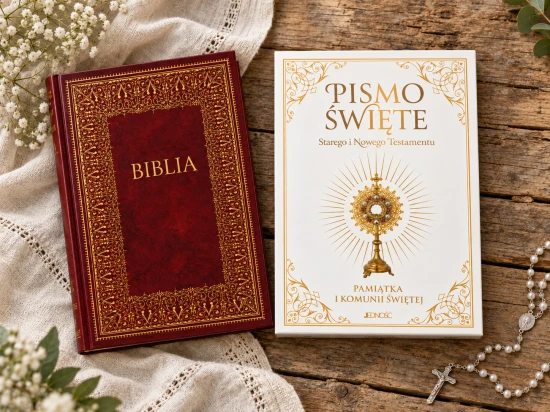 Biblia Domowa Rodzinna – Pamiątka I Komunii Świętej w etui