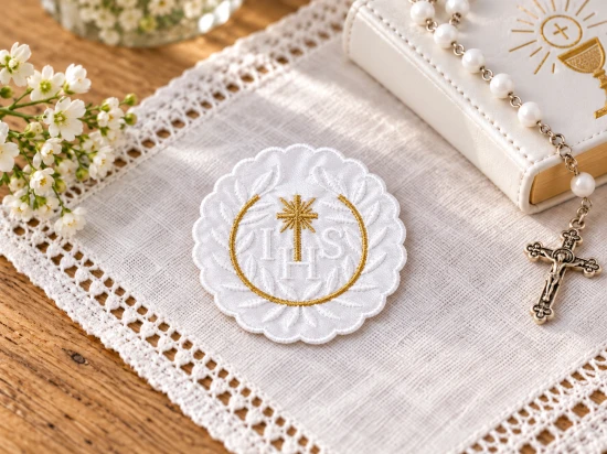 Emblemat IHS - Hostia (haft) - śr.7,5cm