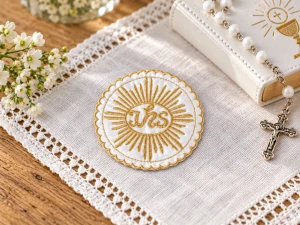 Emblemat IHS - Hostia (haft) - śr.7,5cm 