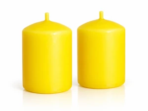 Żółte świece walcowe 5,5 cm – zestaw 2 sztuk