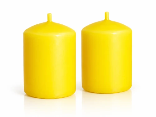 Żółte świece walcowe 5,5 cm – zestaw 2 sztuk