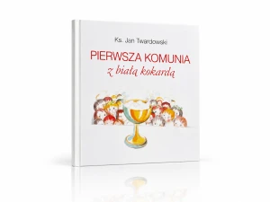 Pierwsza Komunia z białą kokardą – ks. Jan Twardowski, pamiątka komunijna