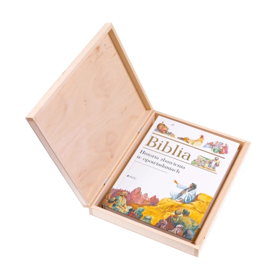 Biblia [do wyboru] w pudełku XXL drewnianym EKO ♻ z nadrukiem zdjęcie