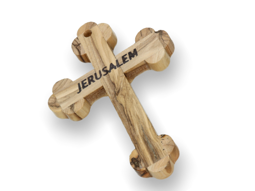 Krzyż Jerozolimski z kapsułkami (drzewo oliwne)