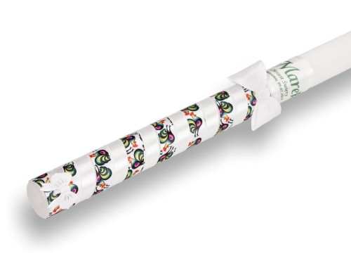 Świeca FolkStyle - motyw "łowickie koguty"