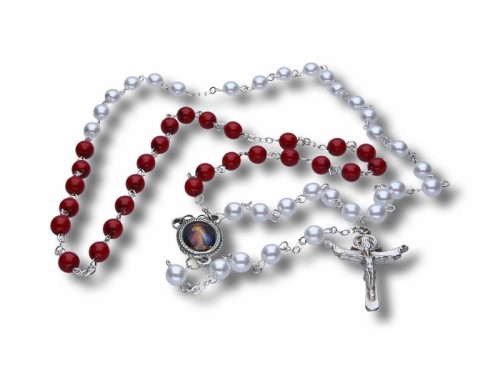 Różaniec perełkowy na Rok Miłosierdzia Bożego - 48cm