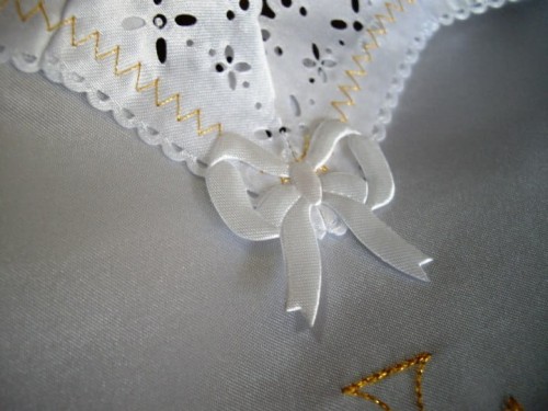 Szatka do Chrztu - Serce z haftem Ducha Świętego