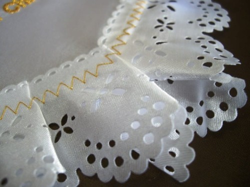 Szatka do Chrztu - Serce z haftem Ducha Świętego