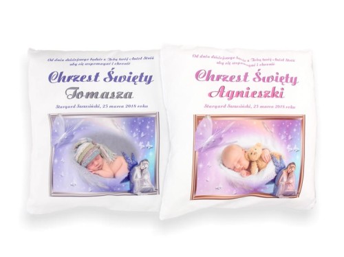 Poduszka ze zdjęciem z okazji CHRZTU